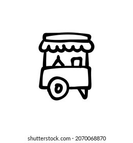 food stall icon in vector. Logotype - Doodle