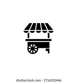 Food Stall Vector Icon In Black Solid Flat Design Icon Isolated On White Background