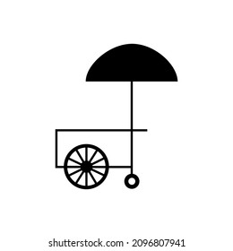 Food stall vector icon with  outline style. Food stall vector icon  isolated on white background. Street food cart trendy.
