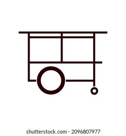 Food stall vector icon with  outline style. Food stall vector icon  isolated on white background. Street food cart trendy.