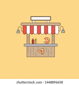 food stalls. vector based. with a flat background