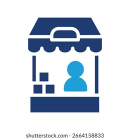 Lebensmittelständer farbiges Symbol, Vektordesign gut für Web oder mobile App