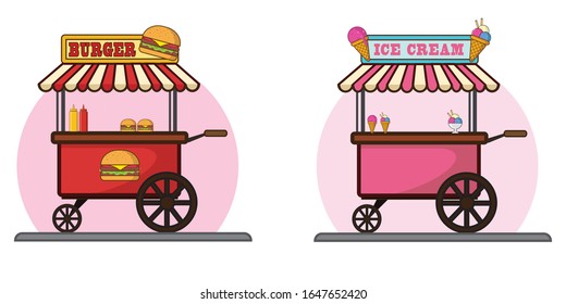 food stand flat design illustration