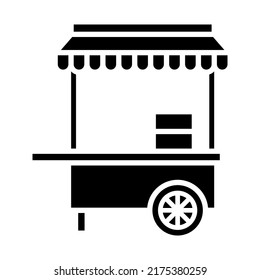 Food Stand Icon. Burger Stall Sign. Vector Illustration