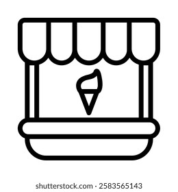 Food Stand icon illustration in line style. Perfect for website mobile app presentation. Suitable for any user interface and user experience