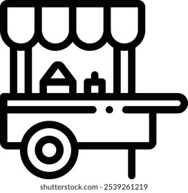 food stand icon. Thin Linear Style Design Isolated On White Background