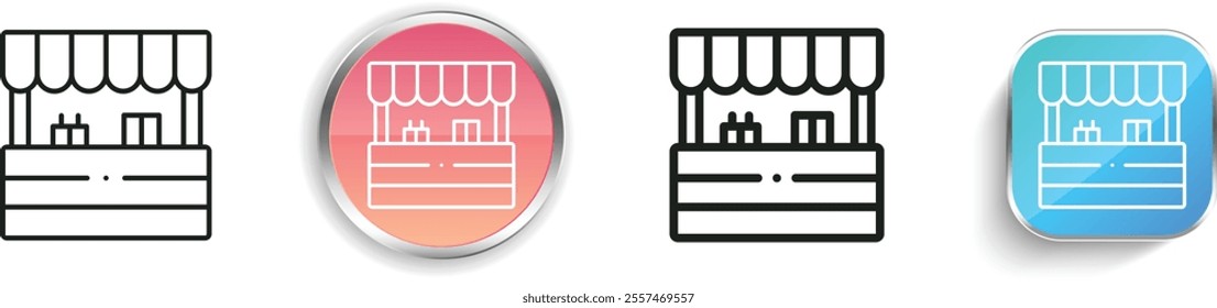 food stand icon. Thin Linear, Regular and Button Style Design Isolated On White Background