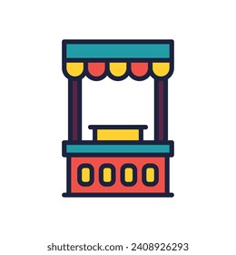 food stand icon. vector filled color icon for your website, mobile, presentation, and logo design.