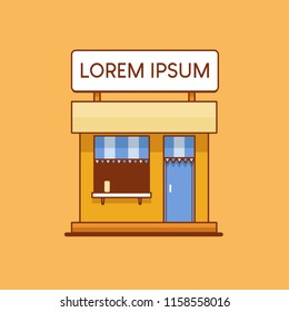 Food stand illustration in flat style