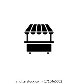 Food stand vector icon in black solid flat design icon isolated on white background