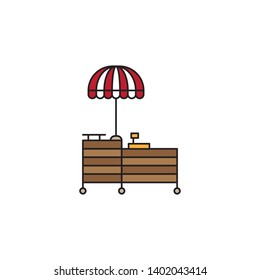 food stand vector icon concept, isolated on white background