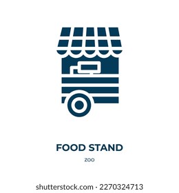 food stand vector icon. food stand, food, stand filled icons from flat zoo concept. Isolated black glyph icon, vector illustration symbol element for web design and mobile apps