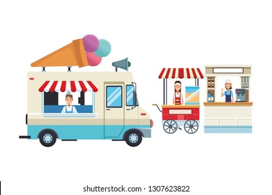 food stands cartoon