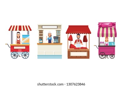 food stands cartoon