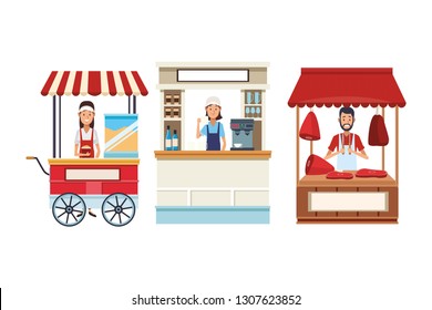 food stands cartoon
