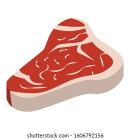 Food steak icon. Isometric of food steak vector icon for web design isolated on white background