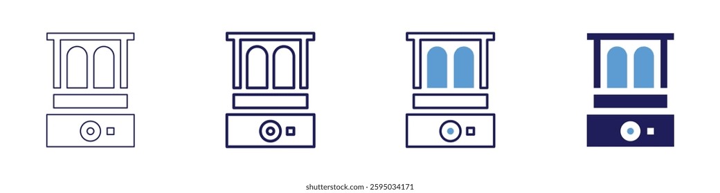 Food steamer icon in 4 different styles. Thin Line, Line, Bold Line, Duotone. Duotone style. Editable stroke.