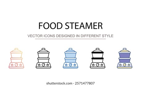 Food Steamer icon design with white background stock illustration