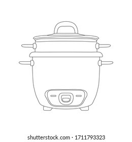 Food Steamer line icon isolated on white background. Household appliance. Kitchen item for healthy food. Stock vector illustration.