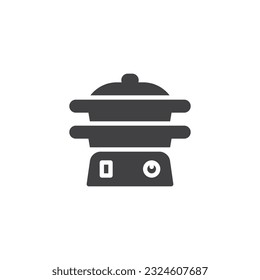 Food Steamer vector icon. filled flat sign for mobile concept and web design. Rice Cooker glyph icon. Symbol, logo illustration. Vector graphics