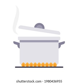 Food step vector. free space for text. wallpaper. background. Hot pot vector. Boil water.