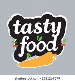 food sticker label vector illustration design