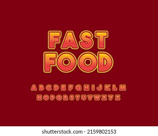 Food sticker notx font effect. Modern alfaber design for promotional purposes