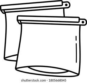 Food storage bag packaging. Vector outline icon.