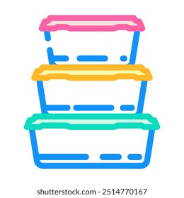 Contenedor de almacenamiento de alimentos Paquete de plástico Icono de color Vector. Contenedor de almacenamiento de alimentos Paquete de plástico