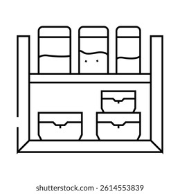 food storage containers restaurant equipment line icon vector. food storage containers restaurant equipment sign. isolated contour symbol black illustration