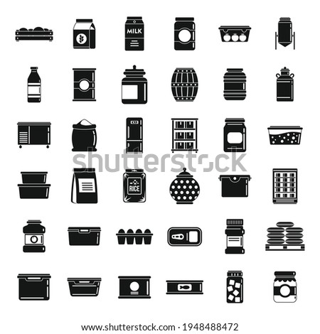 Food storage fridge icons set. Simple set of Food storage fridge vector icons for web design on white background