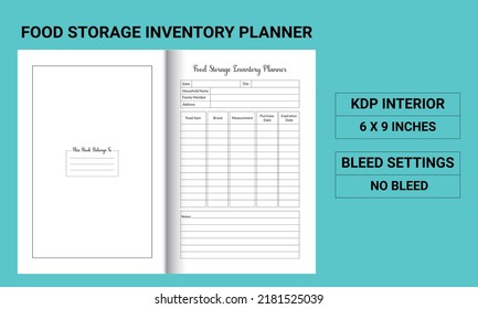 Food Storage Inventory Planner - Kdp Interior