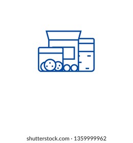 Food storage line icon concept. Food storage flat  vector symbol, sign, outline illustration.