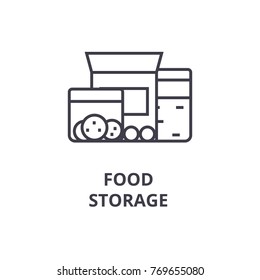 food storage line icon, outline sign, linear symbol, vector, flat illustration