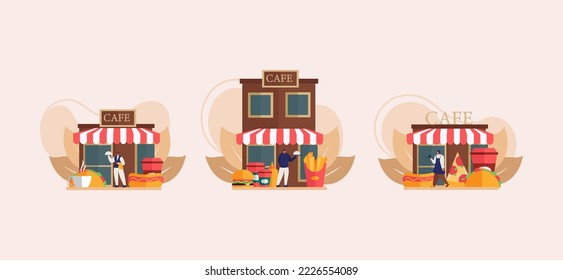 Food Store Flat Bundle Design 