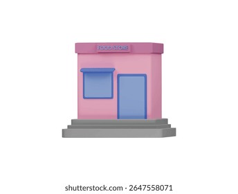 food store icon 3d illustration render