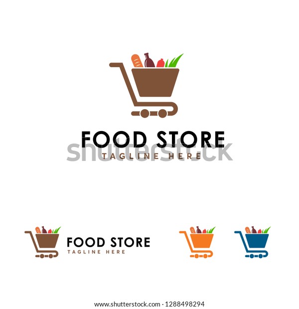 Food Store Logo Designs Concept Vector Stock Vector (Royalty Free ...