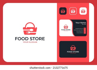 food store modern logo design and business card