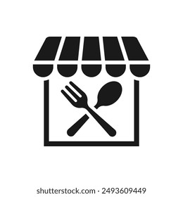 Food store. Restaurant, cafe icon flat style isolated on white background. Vector illustration