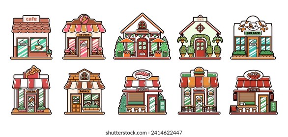 Food store vector illustration set