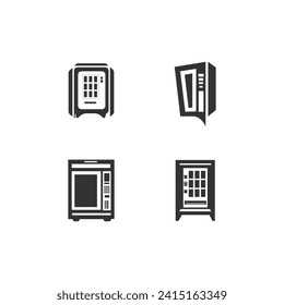 Food Store Vending Machines set Logo Design Stock Vector