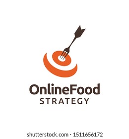 Food Strategy with Dartboard & Fork Logo Design