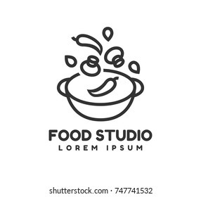 Food studio vector logo template