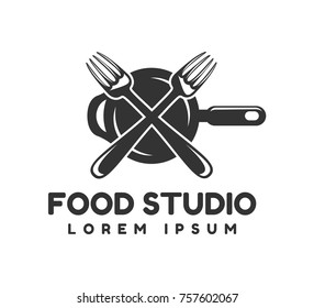 Food studio vector logo template