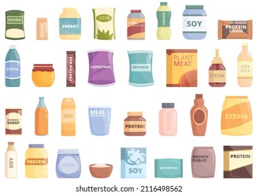 Food substitutes icon cartoon vector. Sweetener alternative. Artificial calories