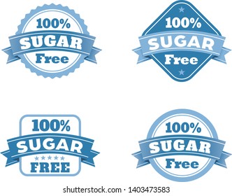 Food sugar free symbol blue