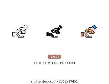 Food Support Icon. Feed Poor Donation Symbol Stock Illustration. Vector Line Icons For UI Web Design And Presentation