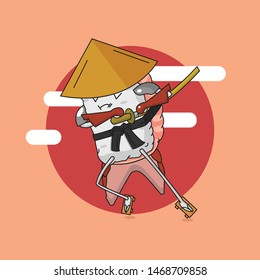 Food sushi roll samurai warrior