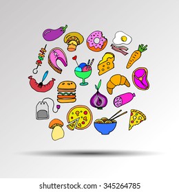 food sweet illustration vegetable pepper vector fruit carrot donut fish
