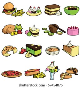 food and sweet set